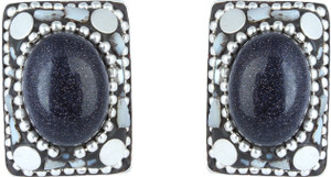 Waama Jewels Multi Color Cubic Zirconia Silver Plated back Push Style for Women Cubic Zirconia Brass Stud Earring