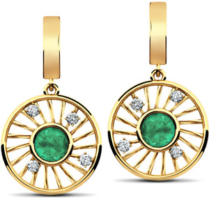 CaratLane Evergreen Wheel Yellow Gold 18kt Emerald Diamond Drop