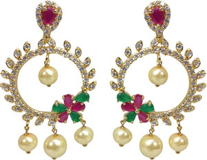 MP Fine Jewellery Multicolor Tops Design For Women Zircon Alloy Chandbali Earring