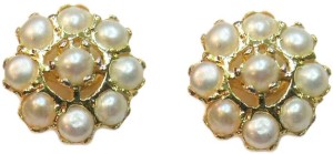 Vinayak Real Gems Pearl Alloy Stud Earring