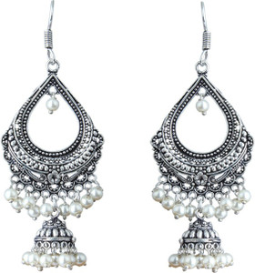 Waama Jewels Party wear Christmas New Year Carnival Gift Pearl Brass Dangle Earring