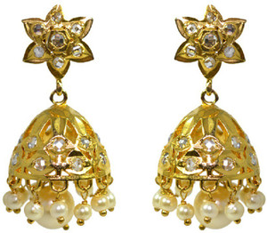 MP Fine Jewellery Artistic Pair Of Tops Cubic Zirconia Alloy Jhumki Earring