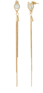 Jazz Jewellery Long Chain and Diamond Studded Brass, Alloy Drop Earring