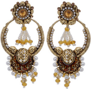 Hyderabadi Abhushan Pearl Alloy Chandbali Earring