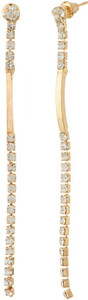 Jazz Jewellery Long Chain and Diamond Studded Brass, Alloy Drop Earring