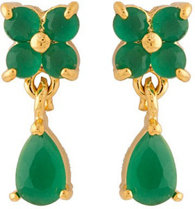 Voylla Artificial Classic Embellished Cubic Zirconia Brass Dangle Earring