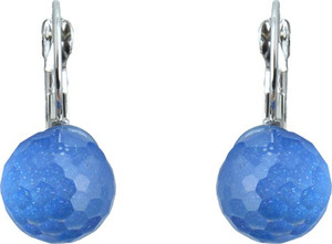 Waama Jewels Charming Blue Color Pearl Silver Plated Stud Party wear Christmas Gift New Year Gift Pearl Brass Stud Earring