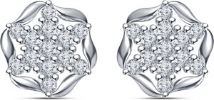 Kirati Fancy Flower Shape Cubic Zirconia Sterling Silver Stud Earring