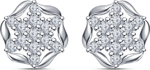 Kirati Fancy Flower Shape Cubic Zirconia Sterling Silver Stud Earring