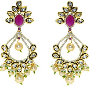 MP Fine Jewellery Winsome Pair of Tops Zircon Alloy Chandbali Earring