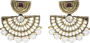 Crazytowear Golden Shade Alloy Chandbali Earring