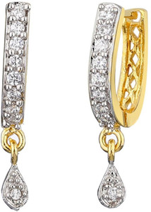 Pchalk Designer Emerald Metal Clip-on Earring