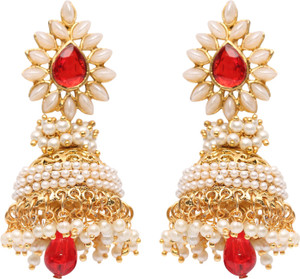 Panash Gold Grace Pearl Alloy Jhumki Earring