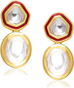 VK Jewels Dual Kundan Alloy Drop Earring