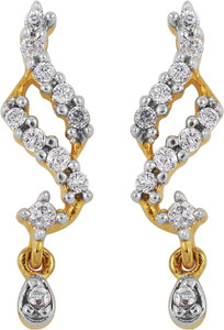 Emeralds Bazar Party Wear Gold Plated Cubic Zirconia Brass Drop Earring