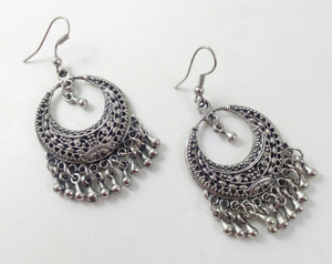 Gennext GNT-BLACK METAL Alloy Chandbali Earring