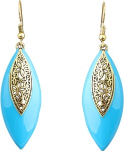 Waama Jewels Turquoise Color College Wear Dangle & Drop for Girl Artificial Vintage Fashion Cubic Zirconia Brass Drop Earring