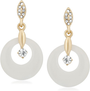 VK Jewels Circle Hole Pearl Alloy Drop Earring