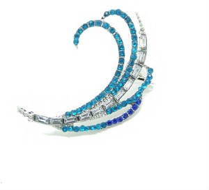 Fasherati blue crystal Earcuff (single Ear) Crystal Crystal Cuff Earring