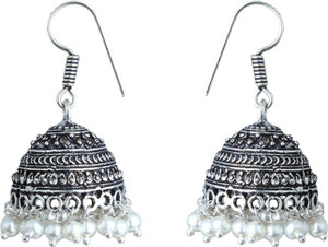 Waama Jewels Party wear Christmas New Year Carnival Gift Pearl Brass Dangle Earring