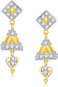 VK Jewels Square Design Cubic Zirconia Alloy Jhumki Earring