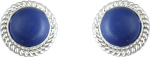 Waama Jewels Charming Blue Silver Plated Stud for Girls and Women Pearl Brass Stud Earring