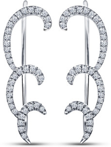 Kirati Drop Cubic Zirconia Sterling Silver Cuff Earring