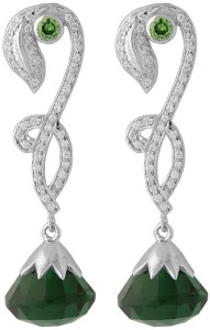 Voylla Precious Classic Embellished Crystal Sterling Silver Drop Earring