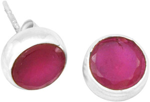 YugshaJewels Elegant YJE-1868 Ruby Sterling Silver Stud Earring