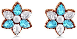 Jazz Jewellery Unique Fancy Design Gold Plated AD Stone Earring for Wedding Alloy Stud Earring