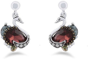 Jazz Jewellery Classy Stylish Peacock Earring in Multicolour Stones Alloy Drop Earring
