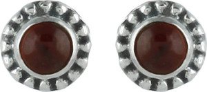 Abhooshan Precious Stones Garnet Sterling Silver Stud Earring