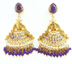 Radhesh Creation Crystal Brass Drop Earring