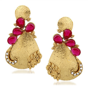 VK Jewels Sweet Pink Stones Alloy Drop Earring