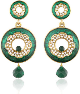 I Jewels Traditional Gold Plated Meenakari Alloy Chandbali Earring
