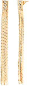 Jazz Jewellery Long Chain and Diamond Studded Brass, Alloy Stud Earring