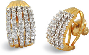 Alysa Aksa Cubic Zirconia, Ruby Brass, Copper Huggie Earring