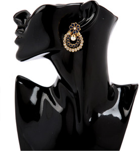 GoldNera Floral Latkan Alloy Drop Earring