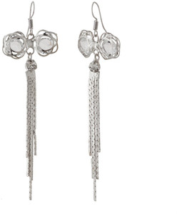 Jazz Jewellery Long Chain and Diamond Studded Brass, Alloy Drop Earring