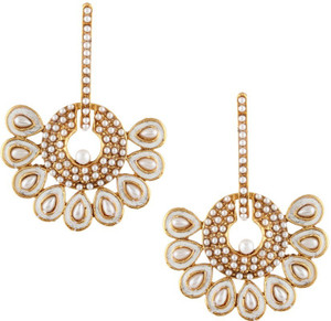 Jewels Capital Diva Style Pearl Alloy Chandbali Earring