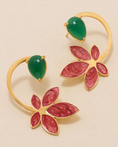 Voylla Artificial Classic Enamel Crystal Alloy Dangle Earring