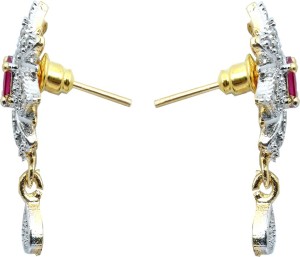 Waama Jewels Multi Gemstones Fashion Jewellery Drop Style for girl Party Wear Anniversary Gift Brass Drop Earring