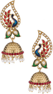 Voylla Artificial Classic Plain Crystal Alloy Jhumki Earring