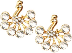 Being Women Big Billion Day Offer Sparkling CZ American diamond Peacock shape for Women Alloy Stud Earring