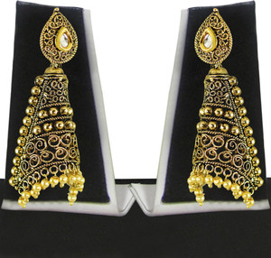Zaveri Pearls Unique Pattern Zinc Dangle Earring