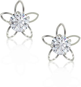 Sarah Floral Rhinestone Metal Stud Earring