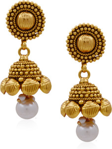 Hyderabad Jewels Beautiful Jhumka Pearl Copper Jhumki Earring