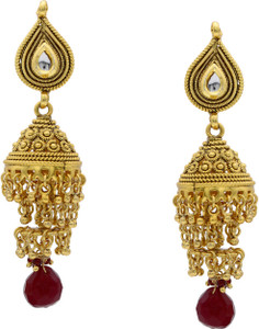 Prisha Season Trends Pearl, Cubic Zirconia Alloy, Silver Jhumki Earring
