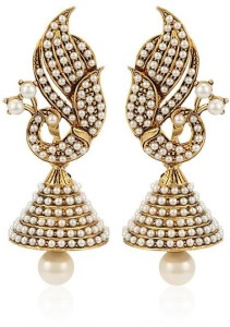Jewels Capital Diva Style Pearl Alloy Jhumki Earring