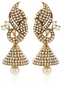 Angel In You Diva Style Pearl Alloy Jhumki Earring